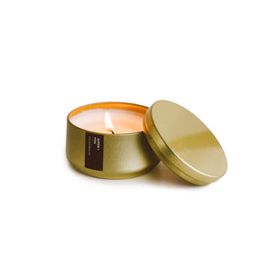 Aspen/Fog - Gold Metal Tin Soy Candle