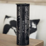 Seattle Map Tumbler in Matte Black
