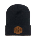 Seattle, Washington Beanie - Adult Leather Stamped Skyline Knit Hat